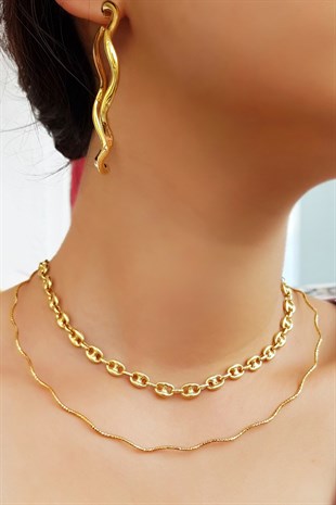 İTALYAN ZİGZAG GÜMÜŞ KOLYE