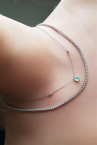 İTHAL 2.5 MM SUYOLU TENNIS GÜMÜŞ KOLYE