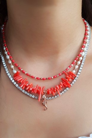 İTHAL 3 MM SU YOLU TAŞLI GÜMÜŞ KOLYE