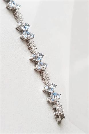 İTHAL BUZ KESİM KURDELİ PAPYON AQUA GÜMÜŞ BİLEKLİK