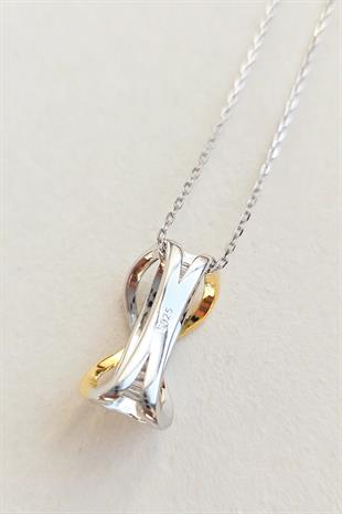 İTHAL ÇAPRAZ X BAGET GÜMÜŞ KOLYE