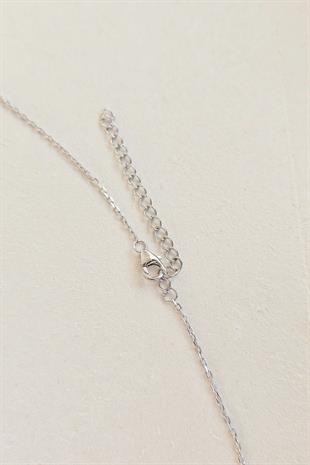 İTHAL ÇAPRAZ X BAGET GÜMÜŞ KOLYE