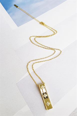 İTHAL ÇİÇEKLİ TASARIM GÜMÜŞ KOLYE