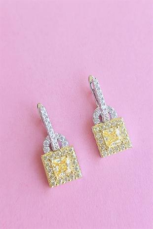 İTHAL ÇİFT KARE BUZ KESİM GÜMÜŞ KÜPE