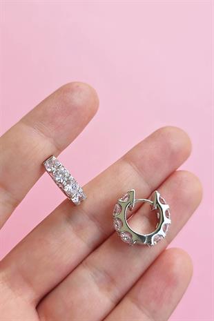 İTHAL ÇİFT PEMBE BUZ KESİM HALKA GÜMÜŞ KÜPE 