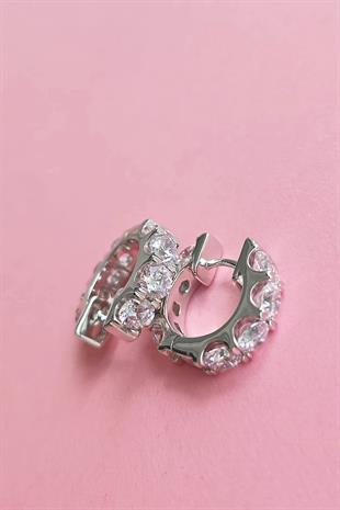 İTHAL ÇİFT PEMBE BUZ KESİM HALKA GÜMÜŞ KÜPE 