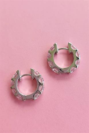 İTHAL ÇİFT PEMBE BUZ KESİM HALKA GÜMÜŞ KÜPE 