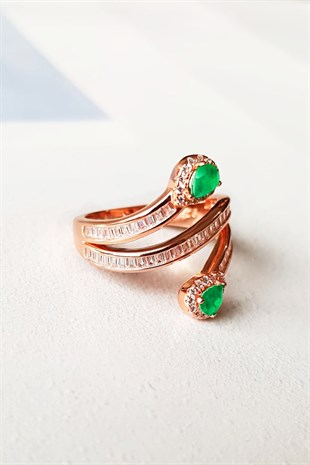 IMPORTED DROP CUT PARAIBA TOURMALINE STONE SILVER RING