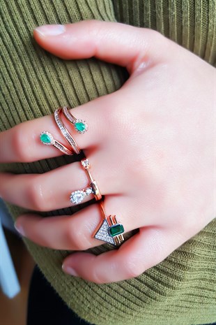 IMPORTED DROP CUT PARAIBA TOURMALINE STONE SILVER RING