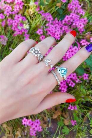 Ithal Full Butterfly Gümüş Yüzük