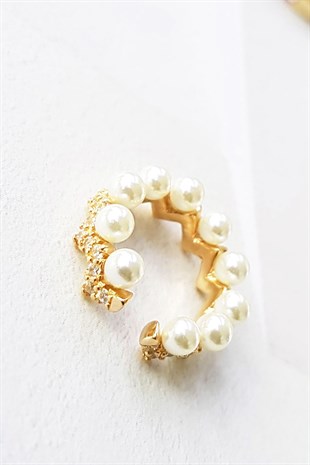 IMPORTED PEARLIZED ZIGZAG STONE GOLD PLATED SILVER CHIRP