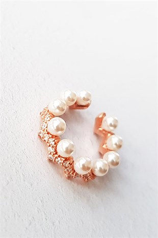 IMPORTED PEARLIZED ZIGZAG STONE SILVER CHUCKLE