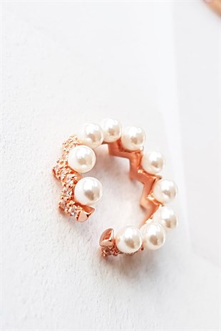 IMPORTED PEARLIZED ZIGZAG STONE SILVER CHUCKLE