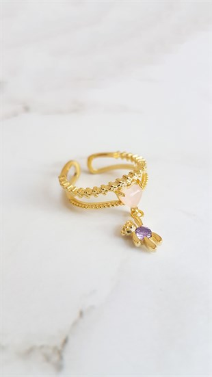 İTHAL KUVARS TAŞLI AYICIK YÜZÜK