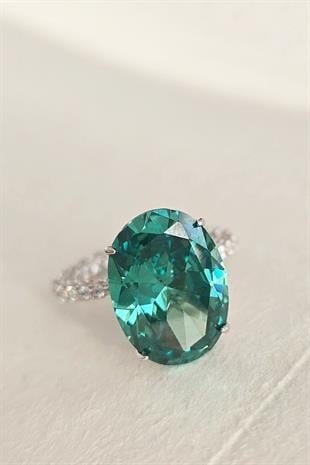 İTHAL LARGE ALEKSANDRİT TAŞLI GÜMÜŞ YÜZÜK 