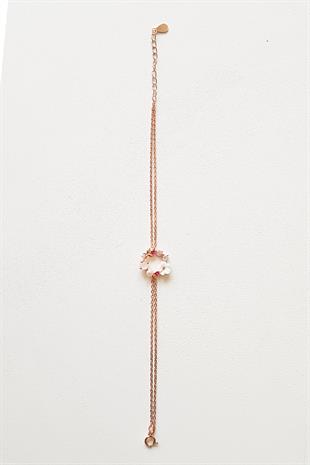 İTHAL MAGNOLYA SEDEF ÇİÇEKLİ GÜMÜŞ BİLEKLİK