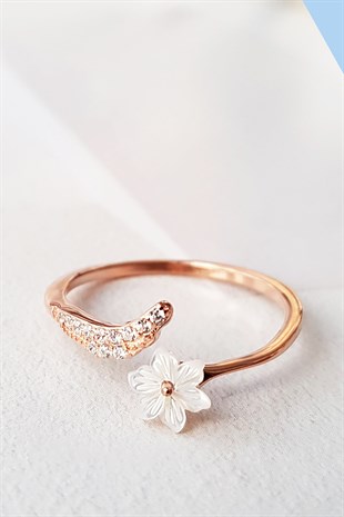 IMPORTED MAGNOLIA ELEGANT DESIGN SILVER RING