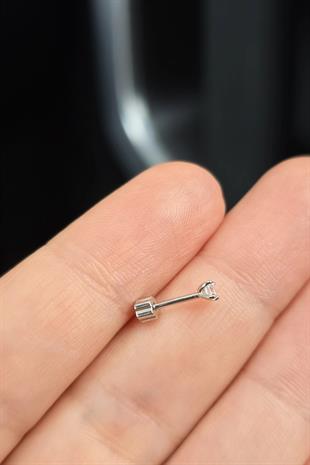 İTHAL MİNİ TAŞLI GÜMÜŞ PİERCİNG