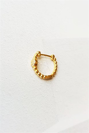TEKLİ İTHAL MİNİ TOP ZİRKON TAŞLI HALKA GÜMÜŞ  KÜPE