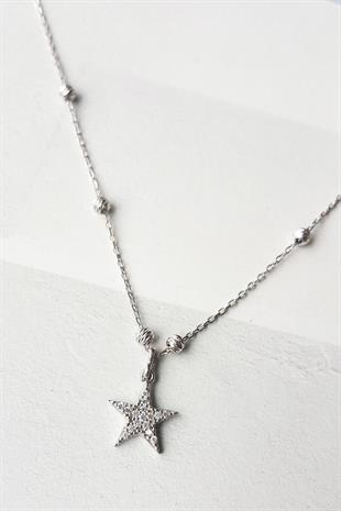 İTHAL MİNİ YILDIZ VE DORİKA GÜMÜŞ KOLYE