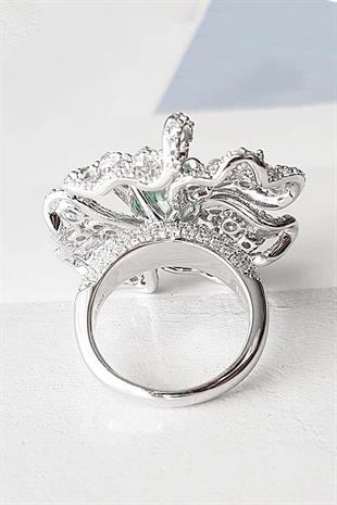 İTHAL MOZANİT D COLOR SİRİUS GÜMÜŞ YÜZÜK