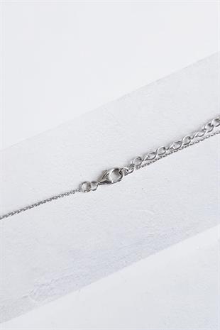 İTHAL MOZANİT G COLOR DİKDÖRTGEN GÜMÜŞ KOLYE