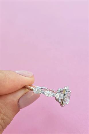 İTHAL MOZANİT KARE TEKTAŞ GÜMÜŞ YÜZÜK