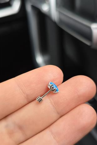 İTHAL OPAL MARKİZ ŞEKİL GÜMÜŞ PİERCİNG