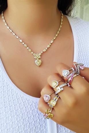 İTHAL ÖZEL FANCY KESİM PİNK HEART GÜMÜŞ YÜZÜK