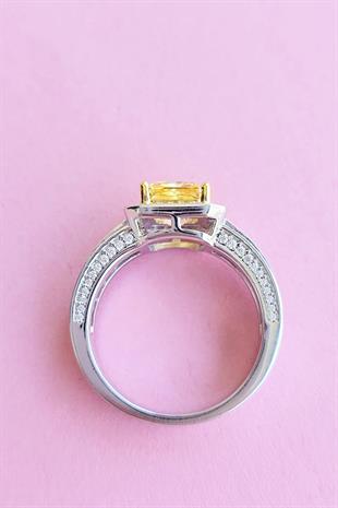 İTHAL PREMİUM SARI BAGET BUZ KESİM GÜMÜŞ YÜZÜK