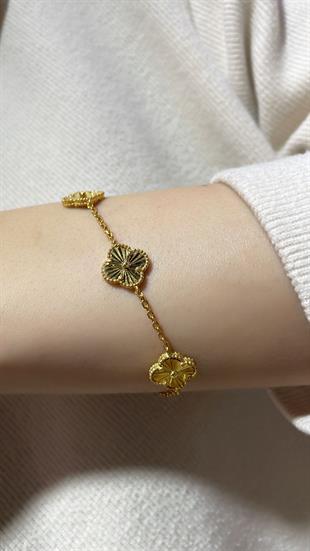 İTHAL ÇOKLU YONCA LAZER KESİMLİ GÜMÜŞ BİLEKLİK