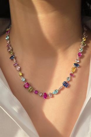 İTHAL RENKLİ FARKLI ŞEKİLER GÜMÜŞ KOLYE