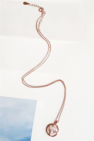 İthal Sedef Taşlı Geyik Gümüş Kolye