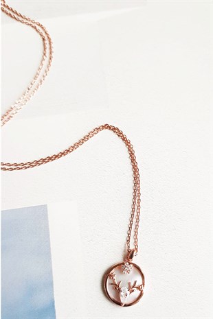 İthal Sedef Taşlı Geyik Gümüş Kolye