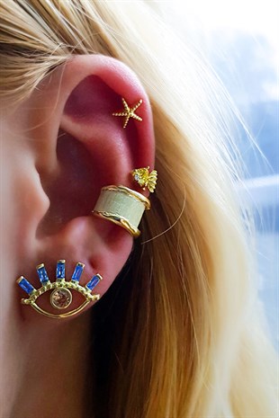 İTHAL TEKLİ DENİZ YILDIZ GÜMÜŞ PİERCİNG KÜPE