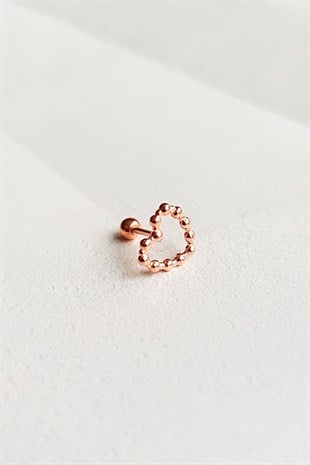 İTHAL TEKLİ HEART BALL GÜMÜŞ PİERCİNG KÜPE