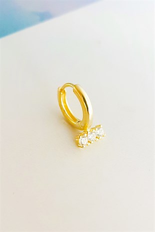 İTHAL TEKLİ MİNİ 3 TAŞLI GÜMÜŞ KÜPE