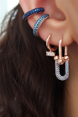 İTHAL TEKLİ MİNİ 3 TAŞLI GÜMÜŞ KÜPE