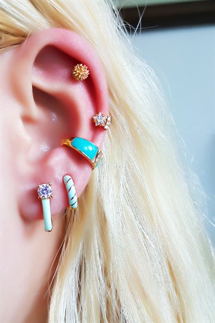 İTHAL TEKLİ STAR MINI GÜMÜŞ PİERCİNG KÜPE