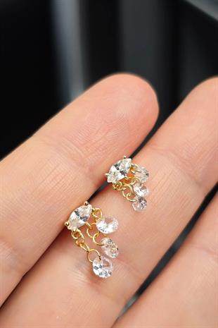 İTHAL TRAGUS SALLANTILI TAŞLI GÜMÜŞ PİERCİNG