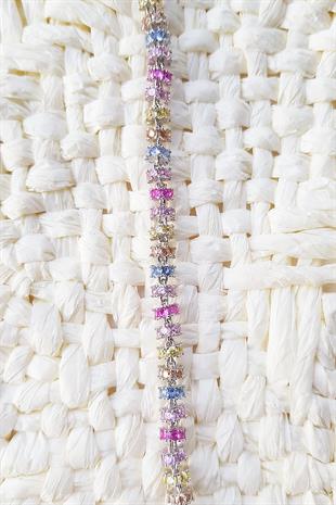 İTHAL VIP BOMBİLO RENKLİ GÜMÜŞ BİLEKLİK