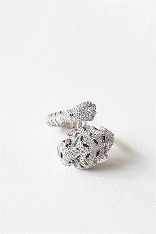 İTHAL VIP LADY KAYA KAPLAN GÜMÜŞ YÜZÜK