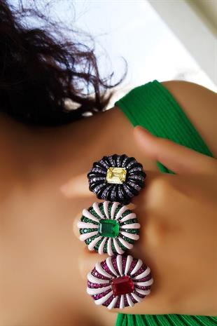 İTHAL VIP THOR MOR SARI TASARIM GÜMÜŞ YÜZÜK