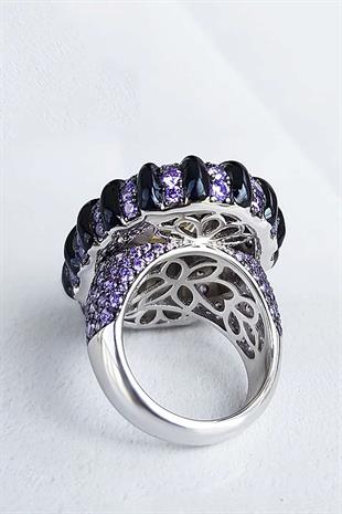 İTHAL VIP THOR MOR SARI TASARIM GÜMÜŞ YÜZÜK