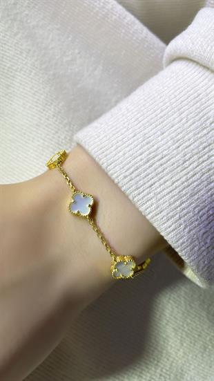 İTHAL YONCA BEYAZ SEDEF GÜMÜŞ BİLEKLİK