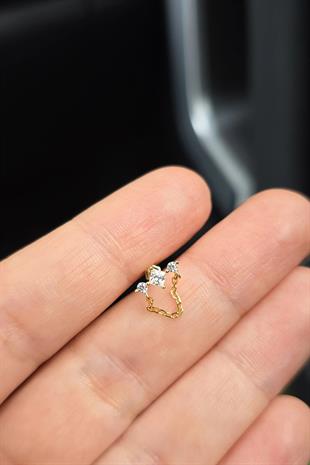 İTHAL ZİNCİRLİ TAŞLI GÜMÜŞ PİERCİNG