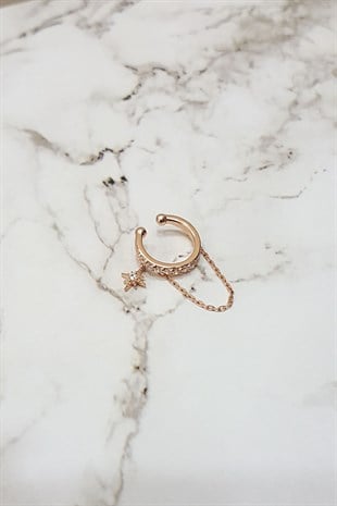 IMPORTED ZIRCON STONE POLE STAR STUD EARRINGS