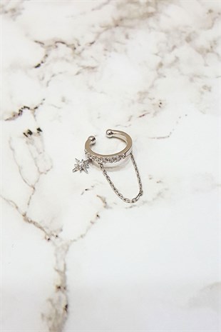 IMPORTED ZIRCON STONE POLE STAR STUD EARRINGS