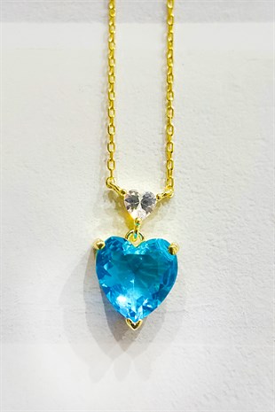 KALP FİGÜRLÜ TEK TAŞ GÜMÜŞ KOLYE