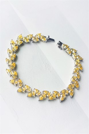 İTHAL LILY RADIATION DIAMOND YELLOW UP GÜMÜŞ BİLEKLİK